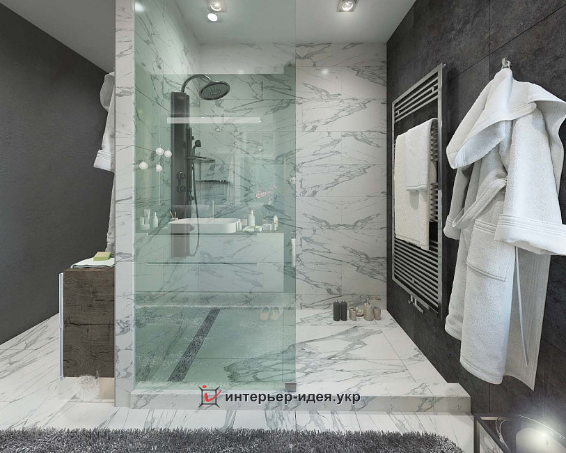 Сучасний санвузол в київській квартирі по вул. Яблонського