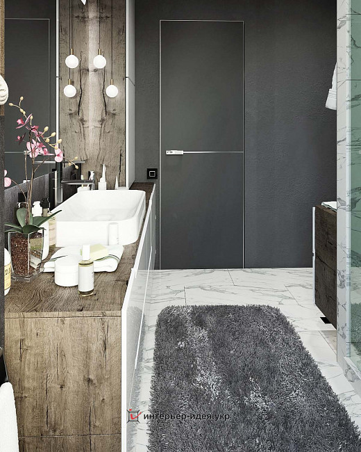 Сучасний санвузол в київській квартирі по вул. Яблонського