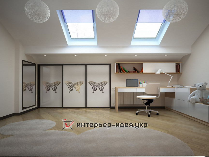 Дизайн спальні мансардного поверху
