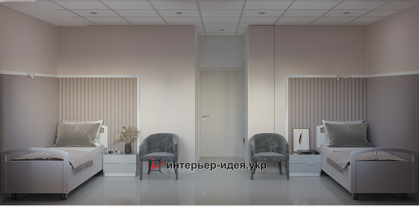 Дизайн интерьера палаты клиники &quot;Медина&quot;. «В мягких объятиях»