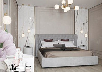 Стильна ніжна спальня з нотками класики. Дизайн СПАЛЬНІ