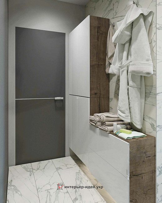 Сучасний санвузол в київській квартирі по вул. Яблонського