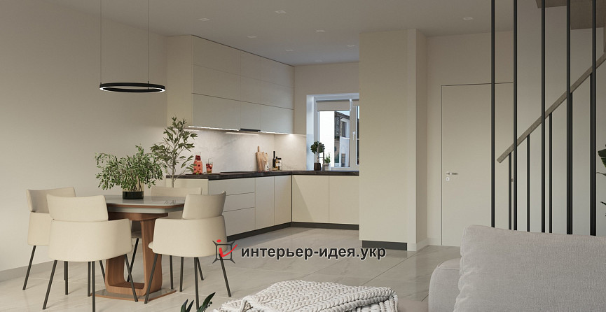 Кухня-гостиная «Светлое будущее» в стиле минимализм