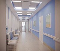 Дизайн коридору цокольного поверху Медичного центру. Дизайн ОФІСУ