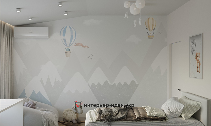 Детская комната «Беззаботный полет» в стиле минимализм