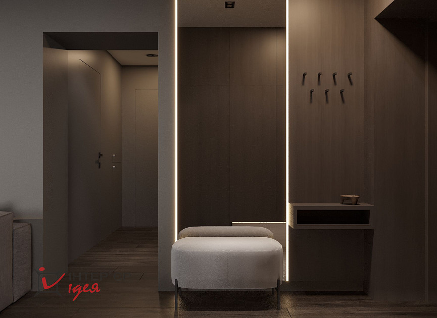 Кухня-студія в темних кольорах