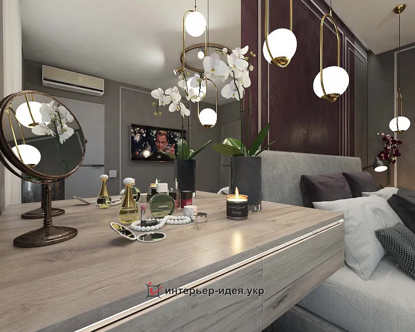 Сучасна спальня в київській квартирі по вул. Яблонського