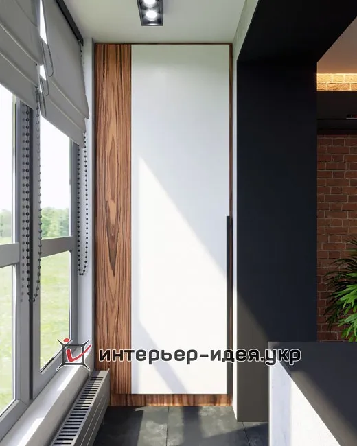 Вітальня і передпокій в стилі лофт для холостяка