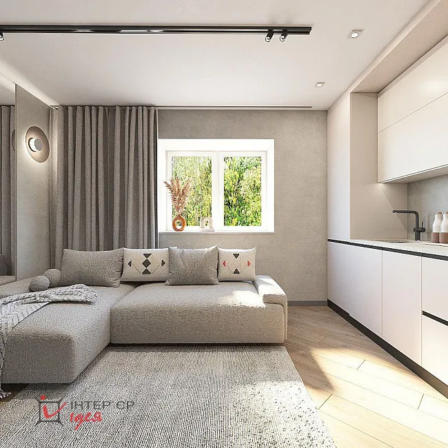 Кухня-студія 20 м² для молодої пари