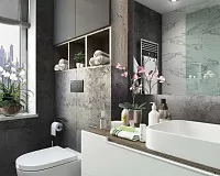 Сучасний санвузол в київській квартирі по вул. Яблонського. Дизайн ВАННОЇ КІМНАТИ